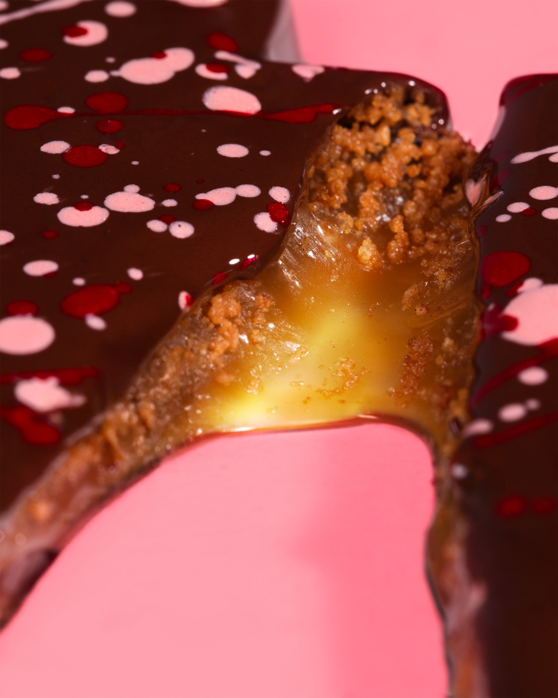 Crunchy Caramel Painted Heart — Kosher Caramels | Valentine's Day | NC Chocolatier Artisan