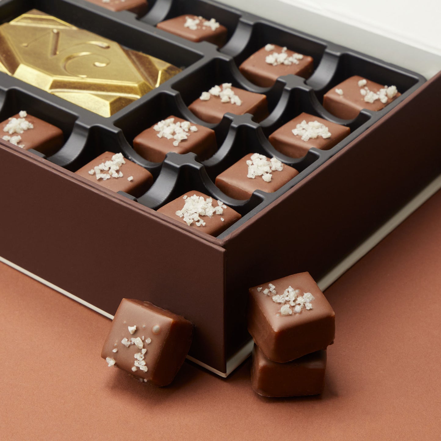 French Grey Sea Salted Caramels — Kosher Caramels | NC Chocolatier Artisan Handcrafted