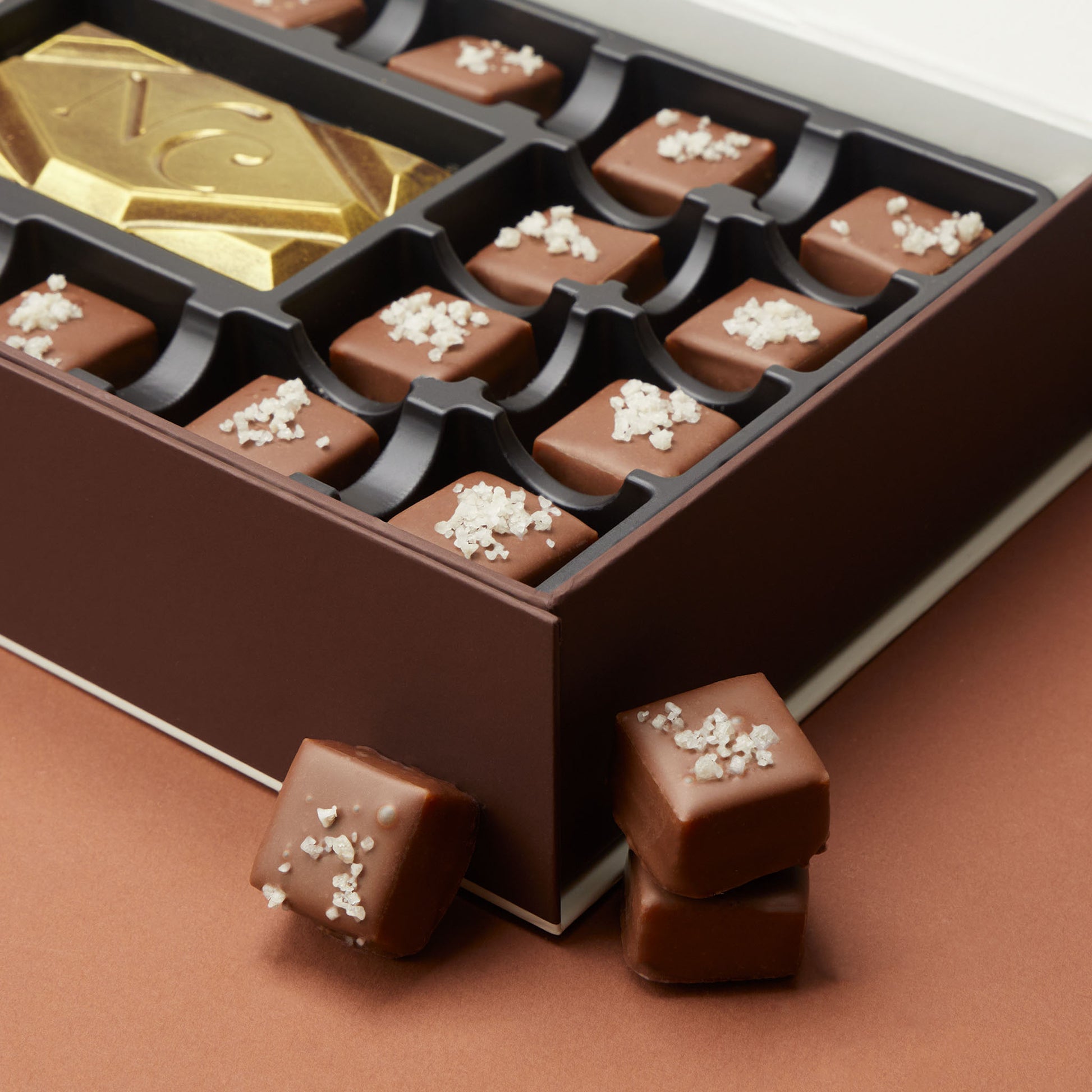 French Grey Sea Salted Caramels — Kosher Caramels | NC Chocolatier Artisan Handcrafted