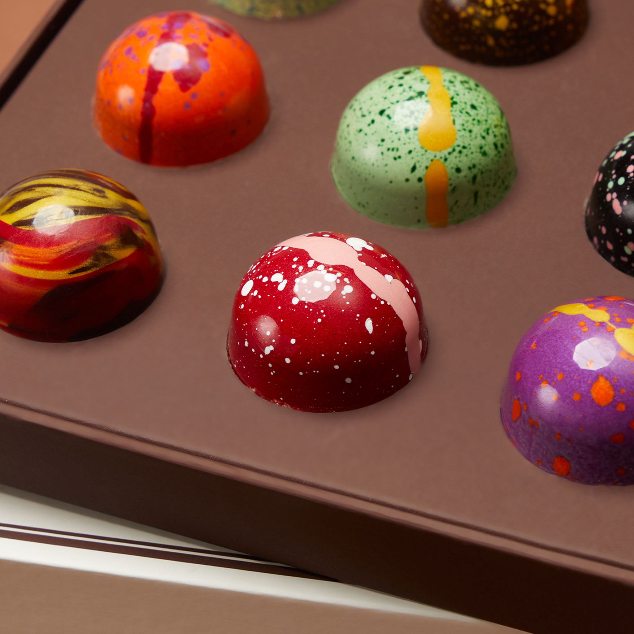 Hand-Painted Bon Bons 12 Piece — Kosher Artisan Chocolate Gift Box