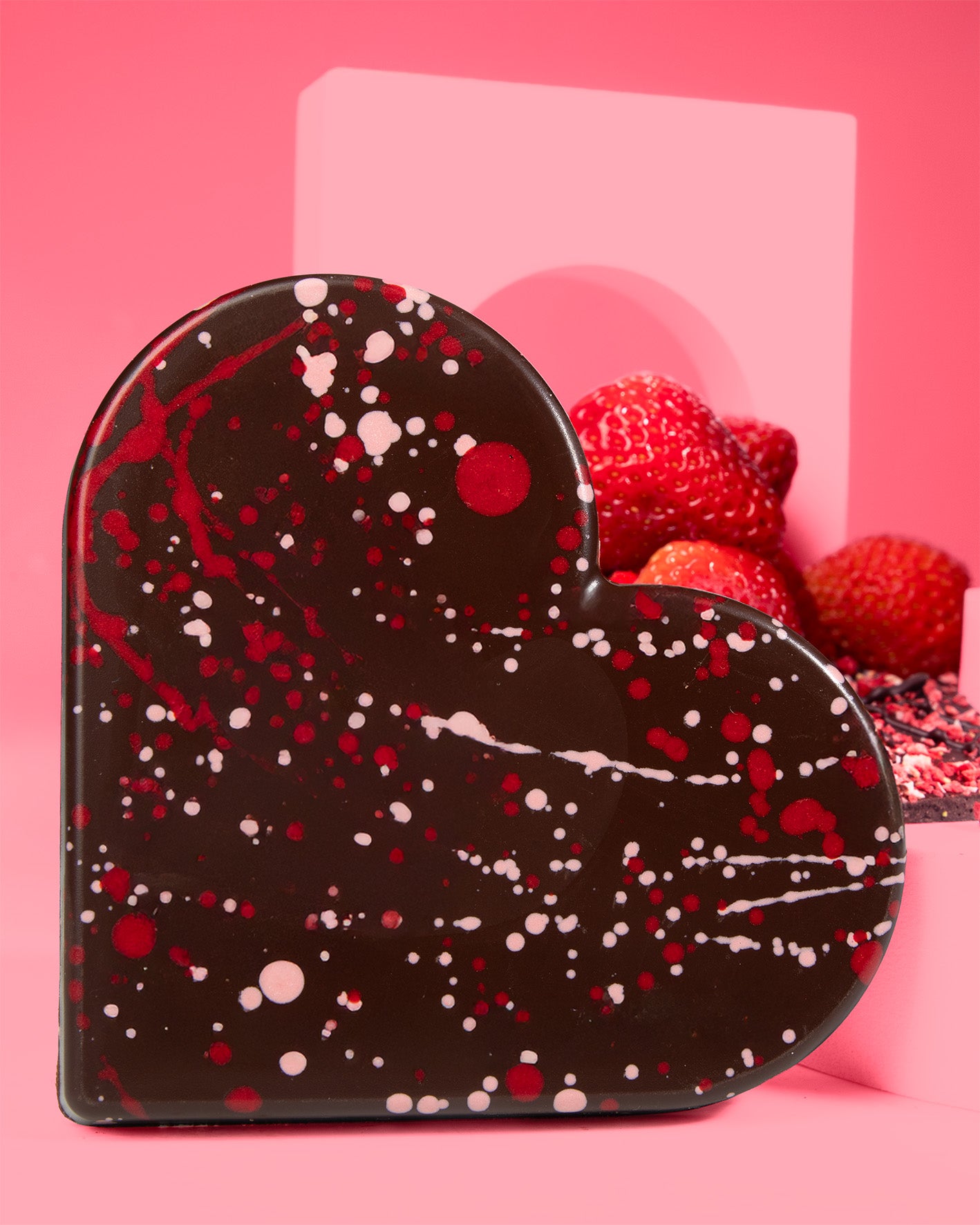 Crunchy Caramel Painted Heart — Kosher Caramels | Valentine's Day | NC Chocolatier Artisan