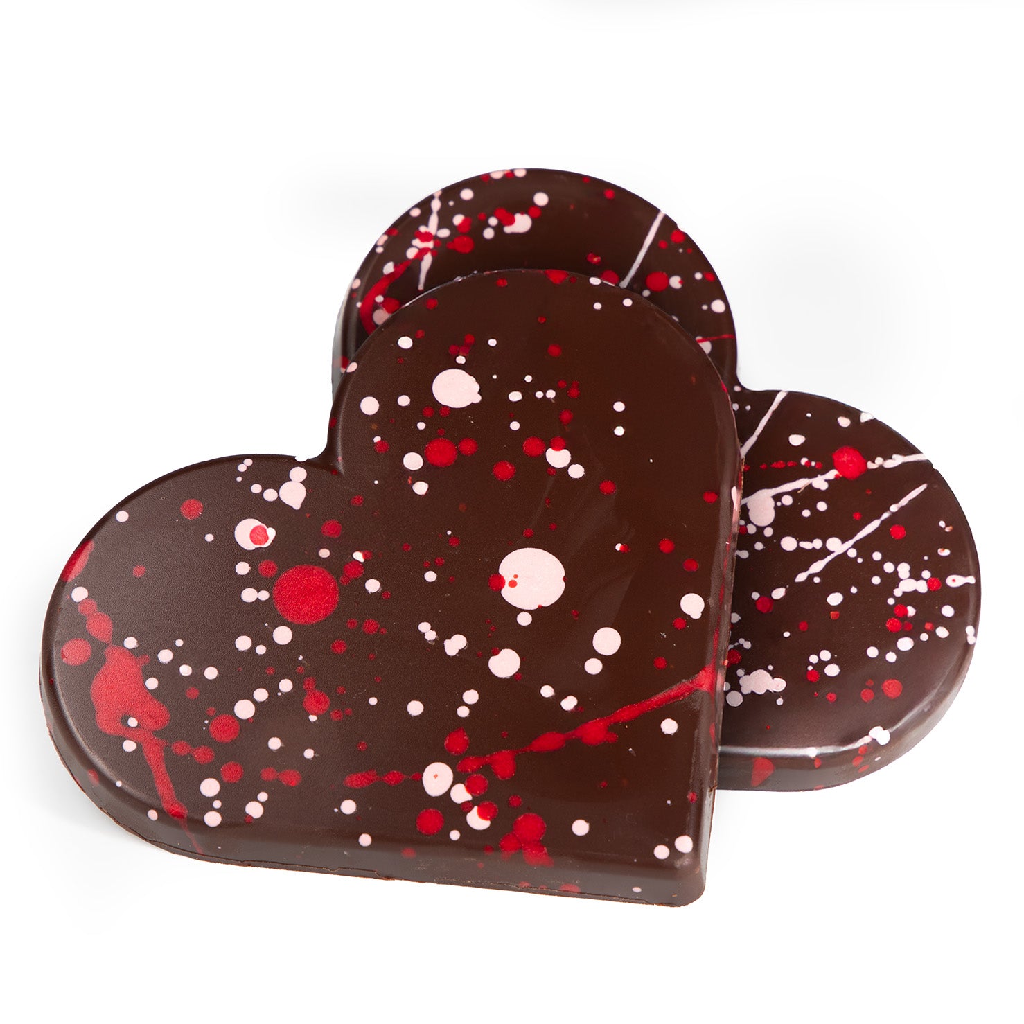 Crunchy Caramel Painted Heart — Kosher Caramels | Valentine's Day | NC Chocolatier Artisan