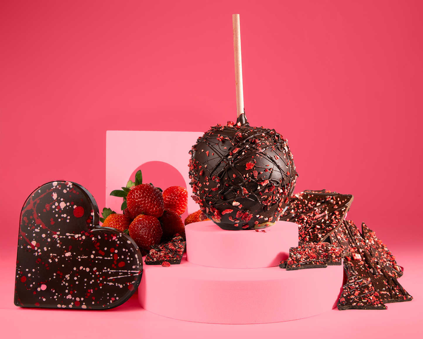 Chocolate Strawberry Caramel Apple — Kosher Caramel Apples | Valentine's Day | NC Chocolatier Artisan